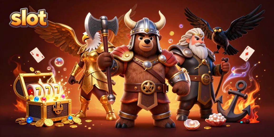 Engage in thrilling slot gameplay with a Viking bear, Valkyrie eagle, and hidden treasures