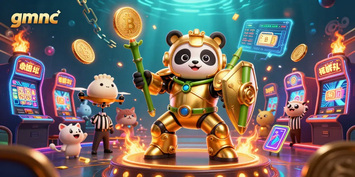 Experience the excitement of gmnc with a mech-suit panda in a vibrant casino arena