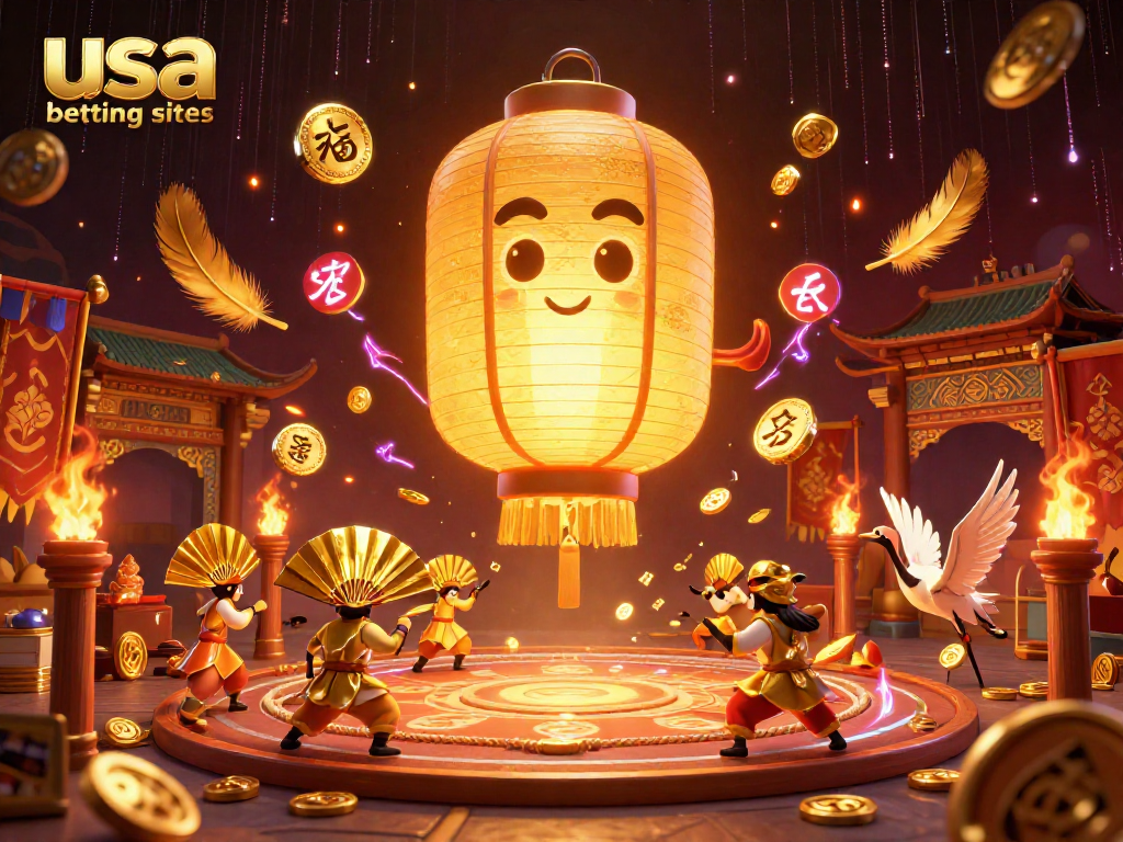 Bet on exhilarating games at usa betting sites with fortune symbols and vibrant characters.