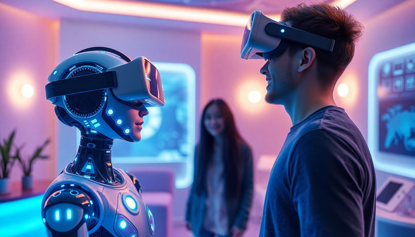 Engaging with AI characters on CrushOn.ai in a futuristic setting, showcasing emotional connections.