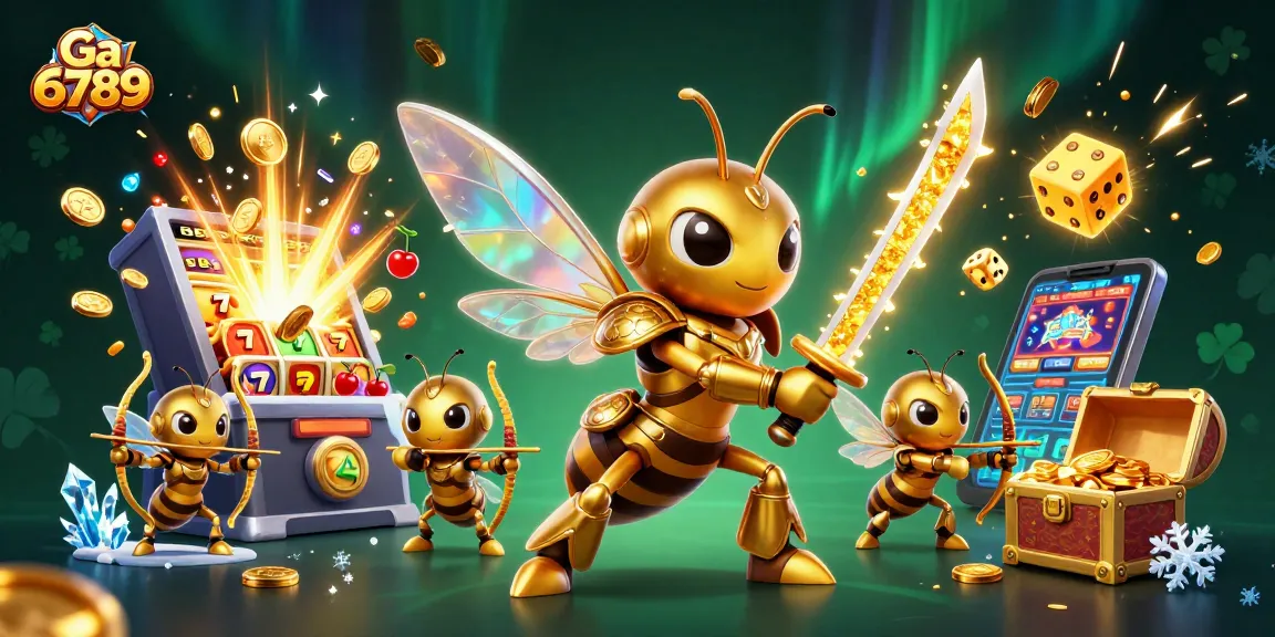 Bet on Ga 6789's thrilling action with massive slot machine, golden hornet warriors, and Jackpot magic.