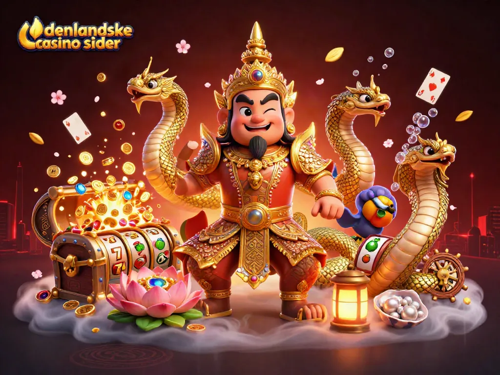 Capture excitement with udenlandske casino sider showcasing a vibrant, 3D guardian and gambling elements.