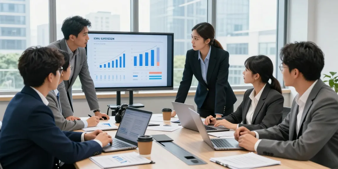 Meeting of business professionals discussing Wirtschaftsverband für KMU strategies in modern office