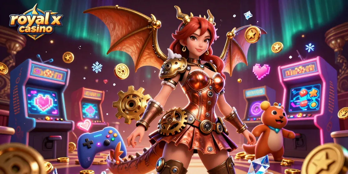 Win big at royal x casino with vibrant 3D illustration showcasing games and exciting casino elements.