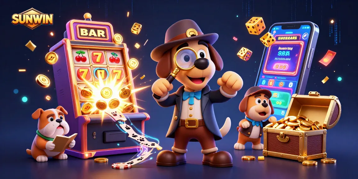 SUNWIN promotes thrilling gaming excitement with colorful slots, fortune symbols, and charismatic casino detectives.