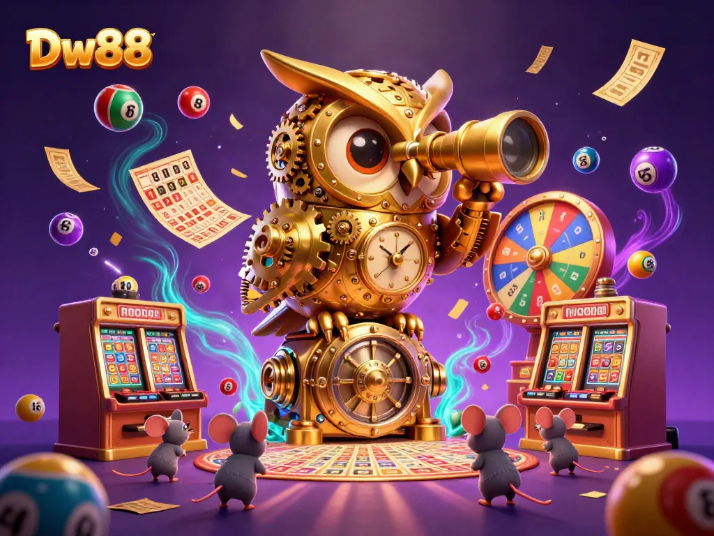 Join the fun at Dw88, where the golden owl oversees endless games and exciting prizes.