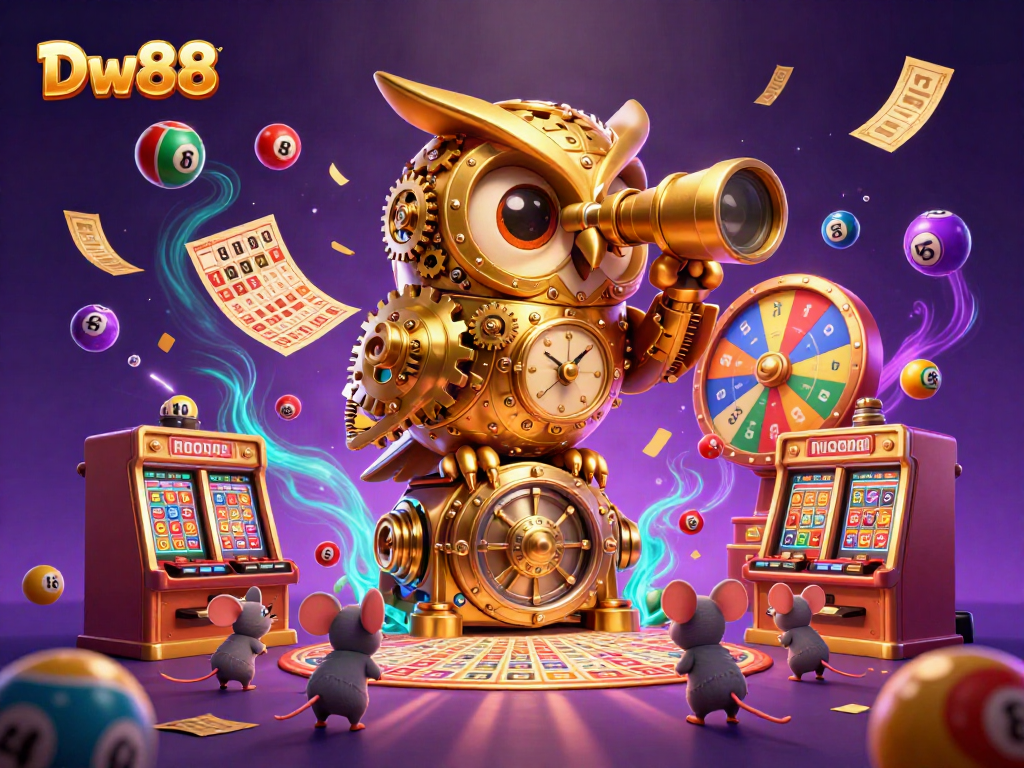 Join the fun at Dw88, where the golden owl oversees endless games and exciting prizes.