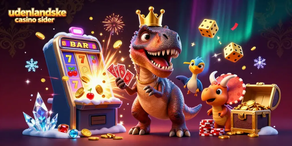 Experience the thrill with udenlandske casino sider in a vibrant 3D casino scene with animated characters.