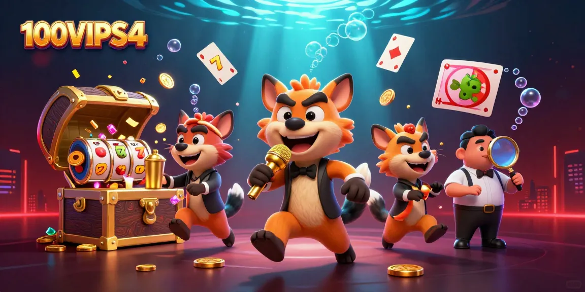 100VIPS4 showcases vibrant hyenas in a dynamic casino scene mixing drinks, telling jokes, and checking IDs.
