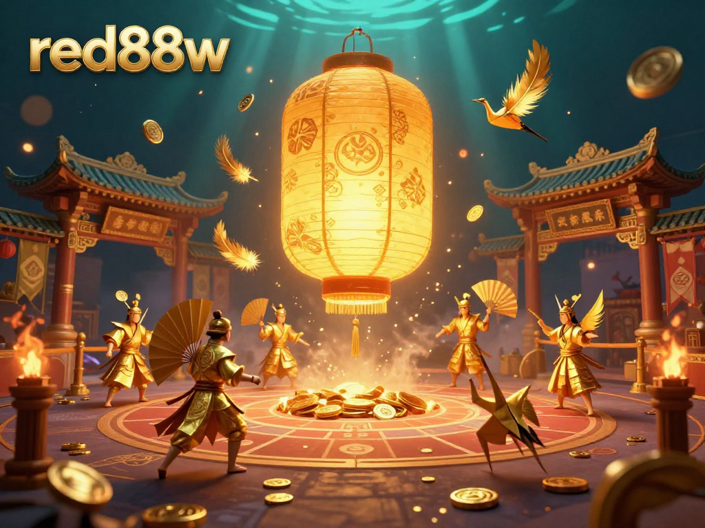 Experience the magic of red88w as the glowing lantern spirit enchants players at a vibrant night market casino.