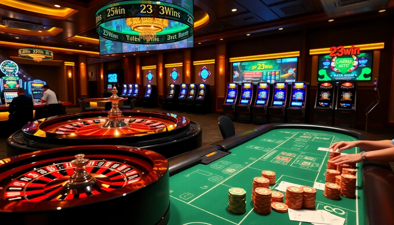 Experience the thrill of gaming at 23win with roulette, poker, and vibrant slot machines.