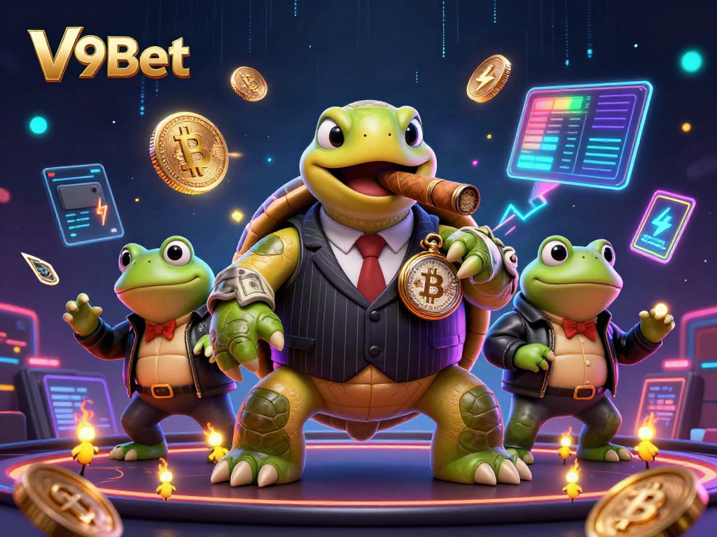 Experience thrilling gameplay at V9Bet with vibrant characters and casino elements showcasing the excitement.