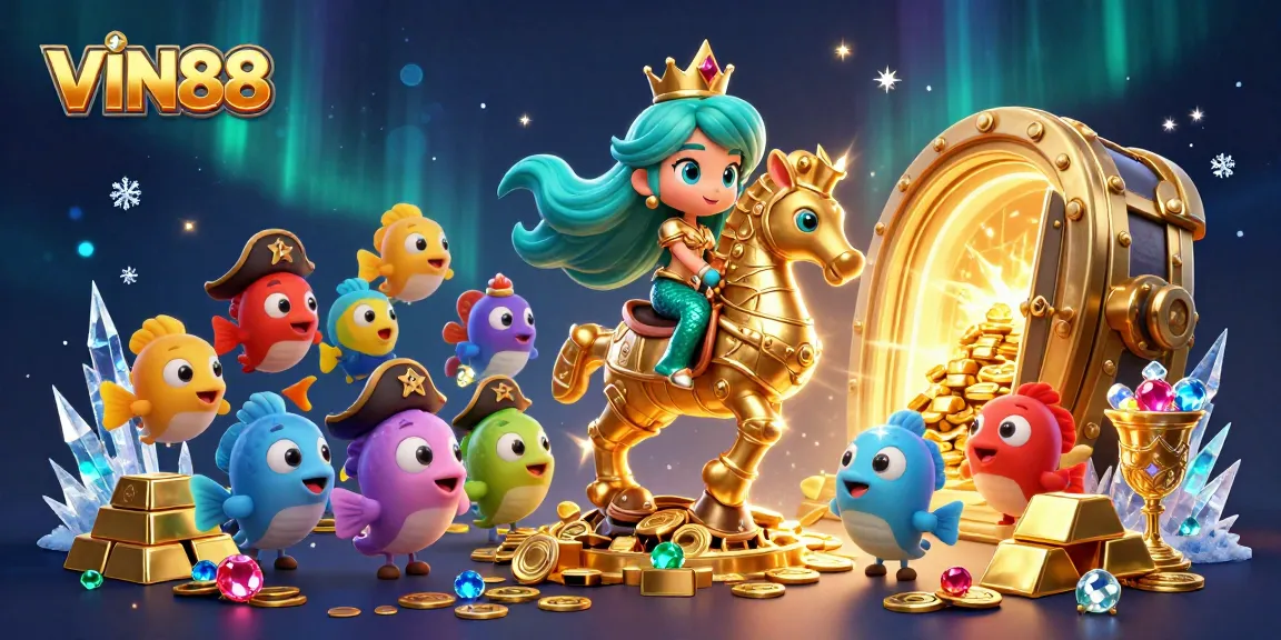Play exciting games at VIN88 with a magical underwater casino scene.
