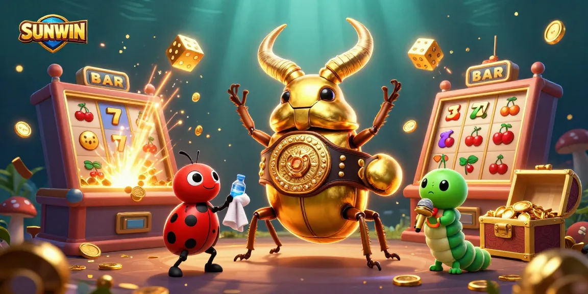 SUNWIN showcases thrilling casino action with vibrant 3D characters and jackpot explosion effects.
