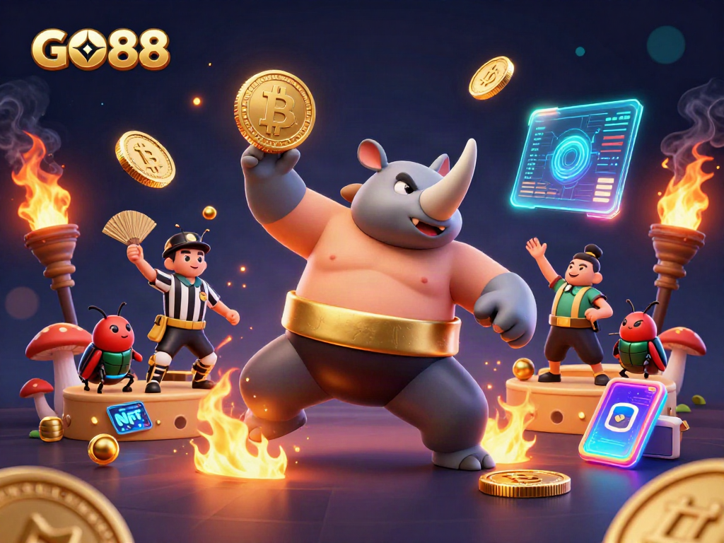 Celebrate winning moments at GO88 with vibrant characters and dazzling casino elements.