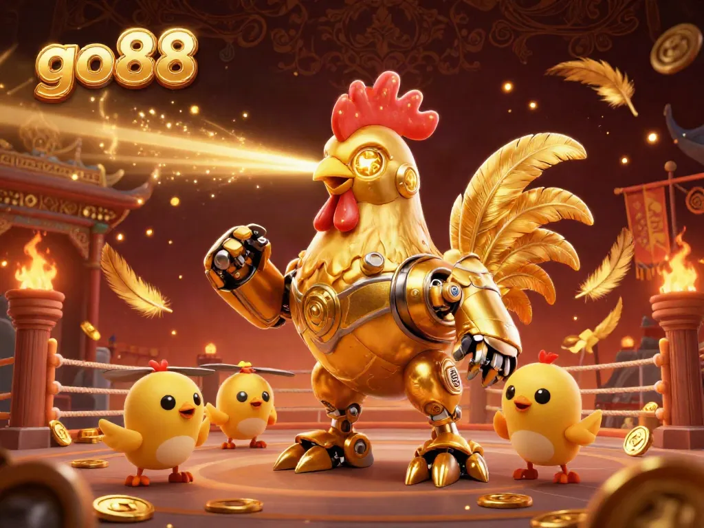 Engage with go88's thrilling online casino experience through a dynamic gaming scene with vibrant characters and gold coins.