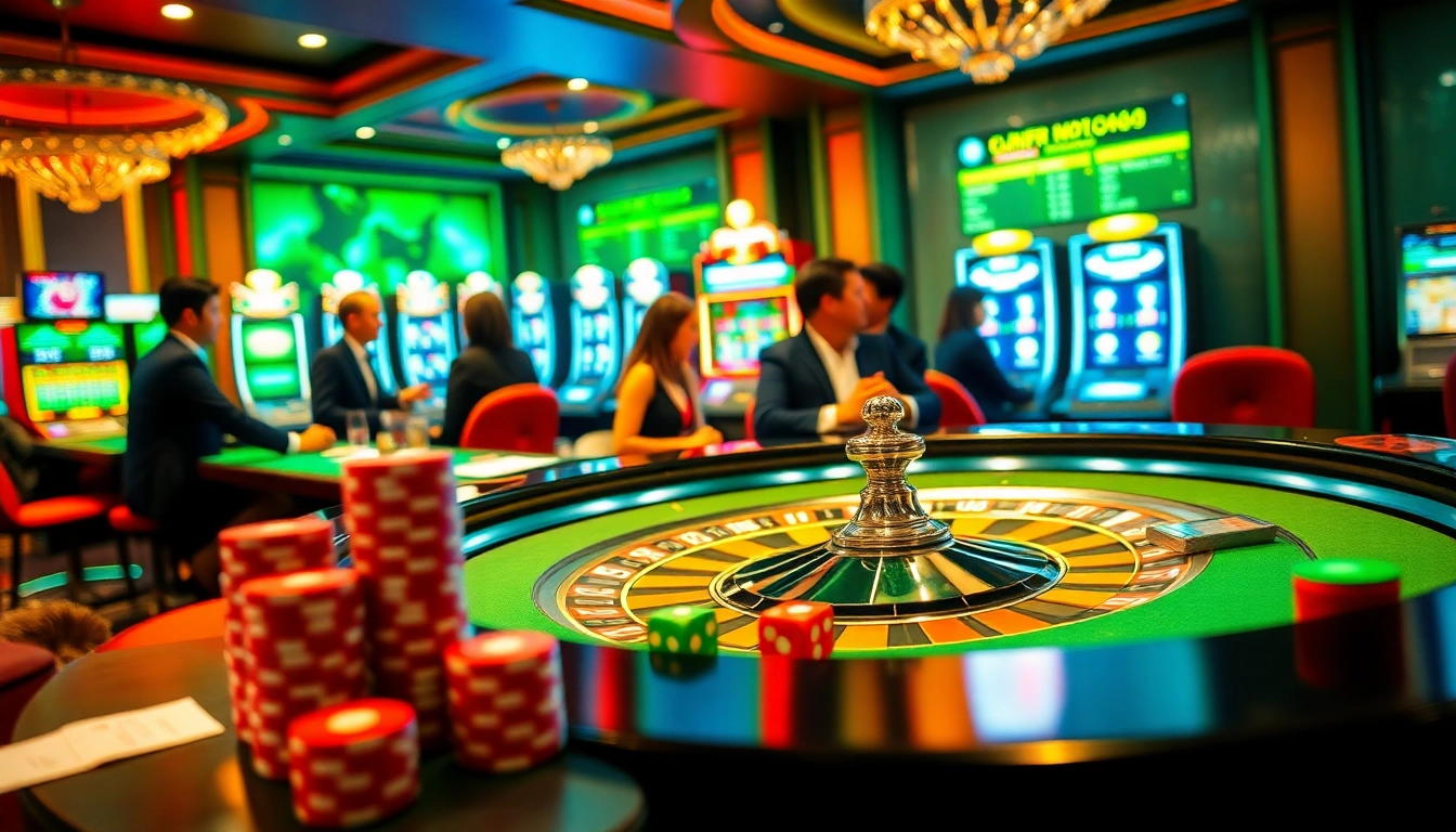 Experience the excitement of gaming at trang chủ e2bet with vibrant casino scenes.