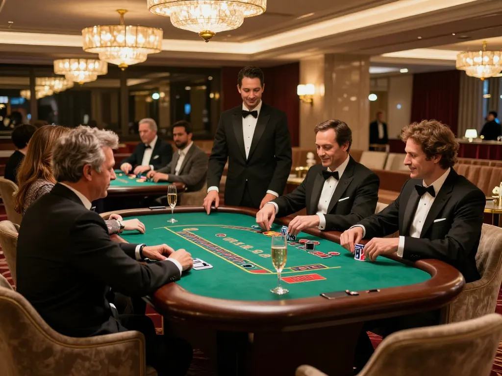 Players at a blackjack table celebrating wins and strategic plays at DA88 casino.