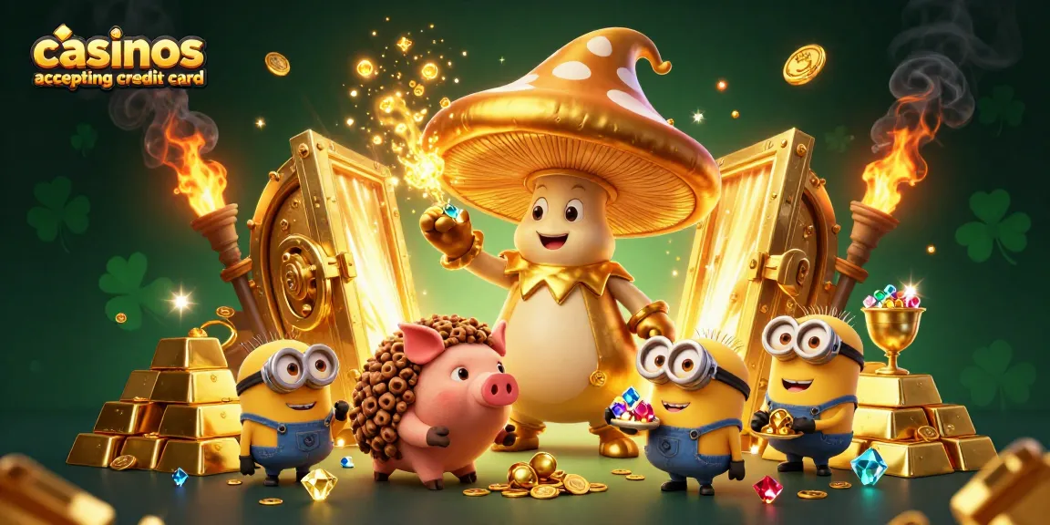 Experience winnings at casinos accepting credit card with a magical adventure scene featuring treasure and characters.