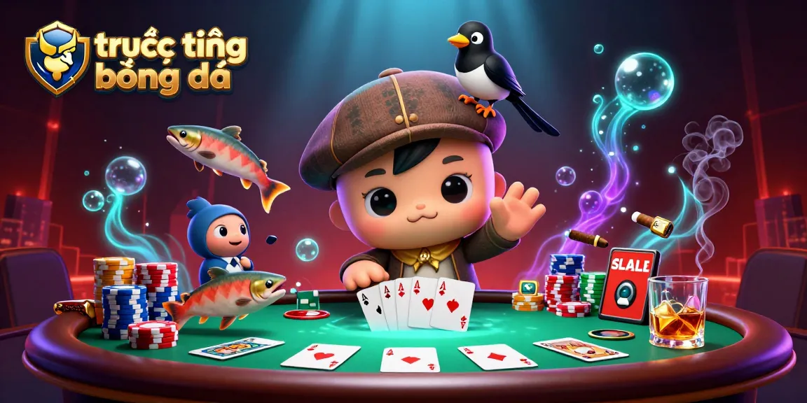 Enhance your gaming experience with trực tiếp bóng đá, showcasing thrilling cartoon characters and vibrant gambling elements in a lively casino setting.