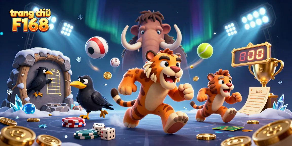 Experience exciting games on trang chủ F168 with vibrant casino elements and animated characters